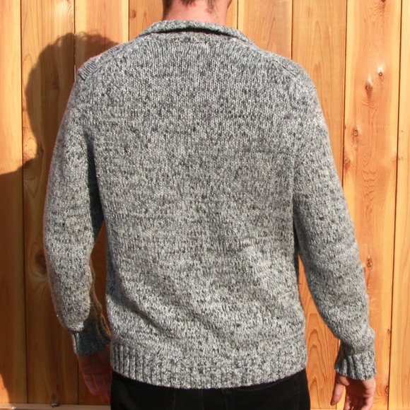 Calvin Klein Black/Gray Patterned V-neck Zipper Sweater Looks Good with Black! - Picture 2 of 5